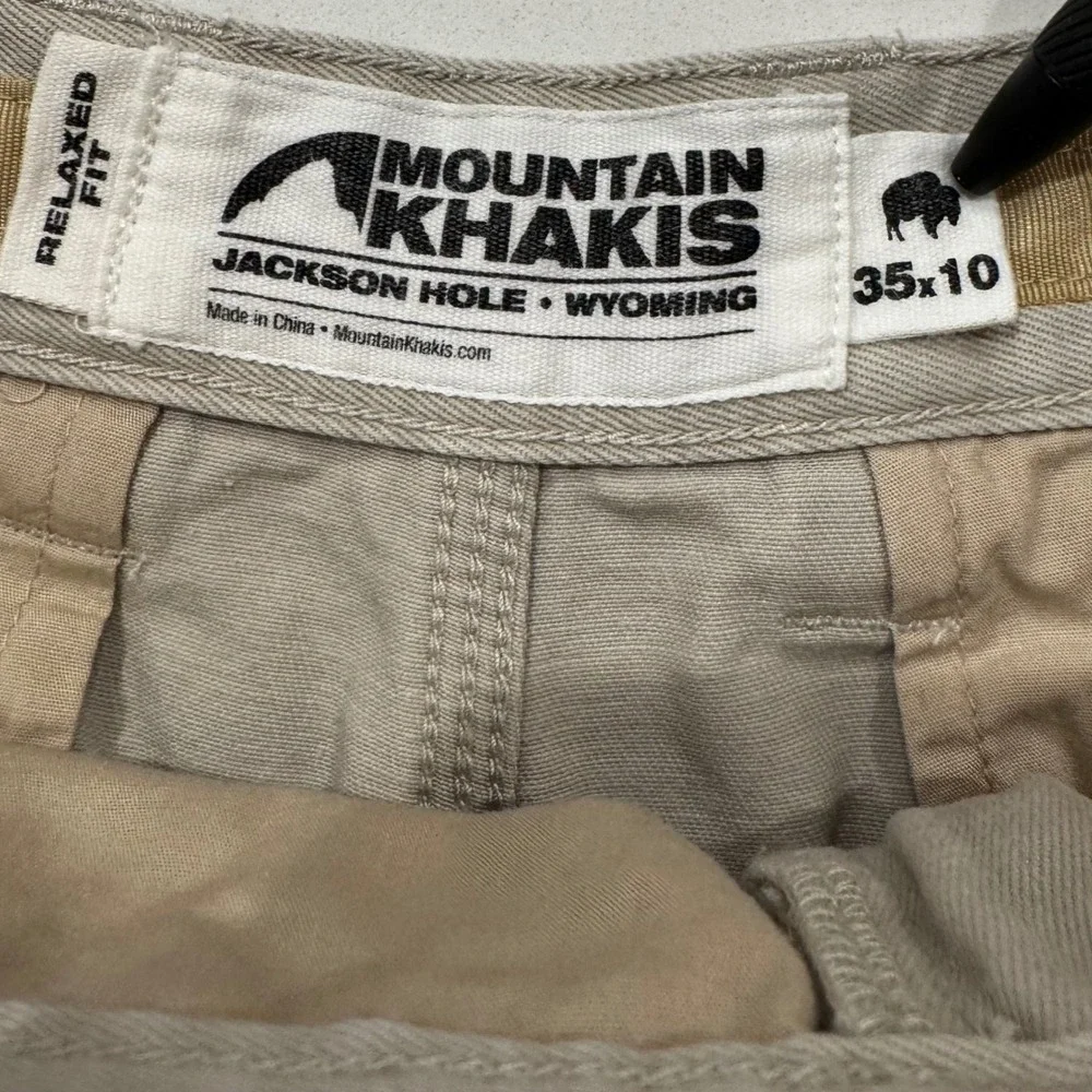 Mountain Khakis Men Relaxed Fit Jackson Hole Cotton Twill Shorts Khaki Tan 35x10 - Picture 3 of 10